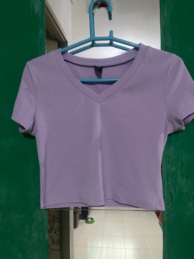purple-v-crop-top-women-s-fashion-tops-other-tops-on-carousell