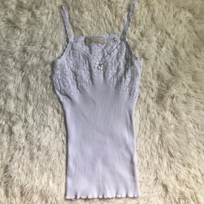 Rare Guess White Top | y2k, coquette (Category: Sleeveless) located in Pasig City. Submitted by hazeltrees (Listing ID 1218247157, Image 2). Description: xxs-xs Absolutely love this! But I need funds..
