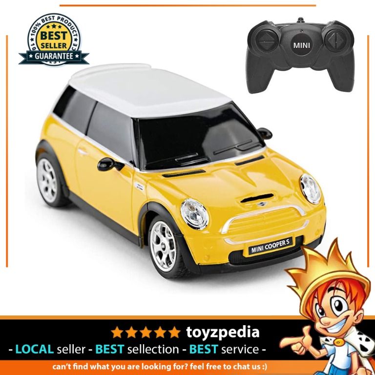 RASTAR Mini Cooper Model, 1:24 RC Cars Toy Mini Cooper Remote Control Car  RC Mini Cooper Car Toy for Kids, Yellow