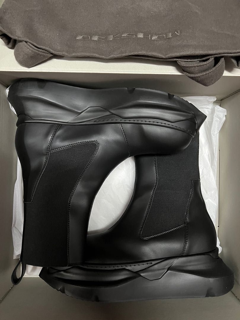 Rick Owens DRKSHDW Beatle Abstract Veagan Leather boots sneaker