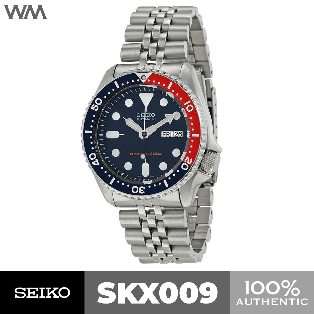 Seiko SKX Blue Dial Pepsi Bezel Divers Stainless Steel Automatic Watch SKX009 SKX009K2 Luxury Watches on Carousell