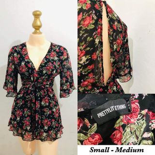 sexy floral/roses romper