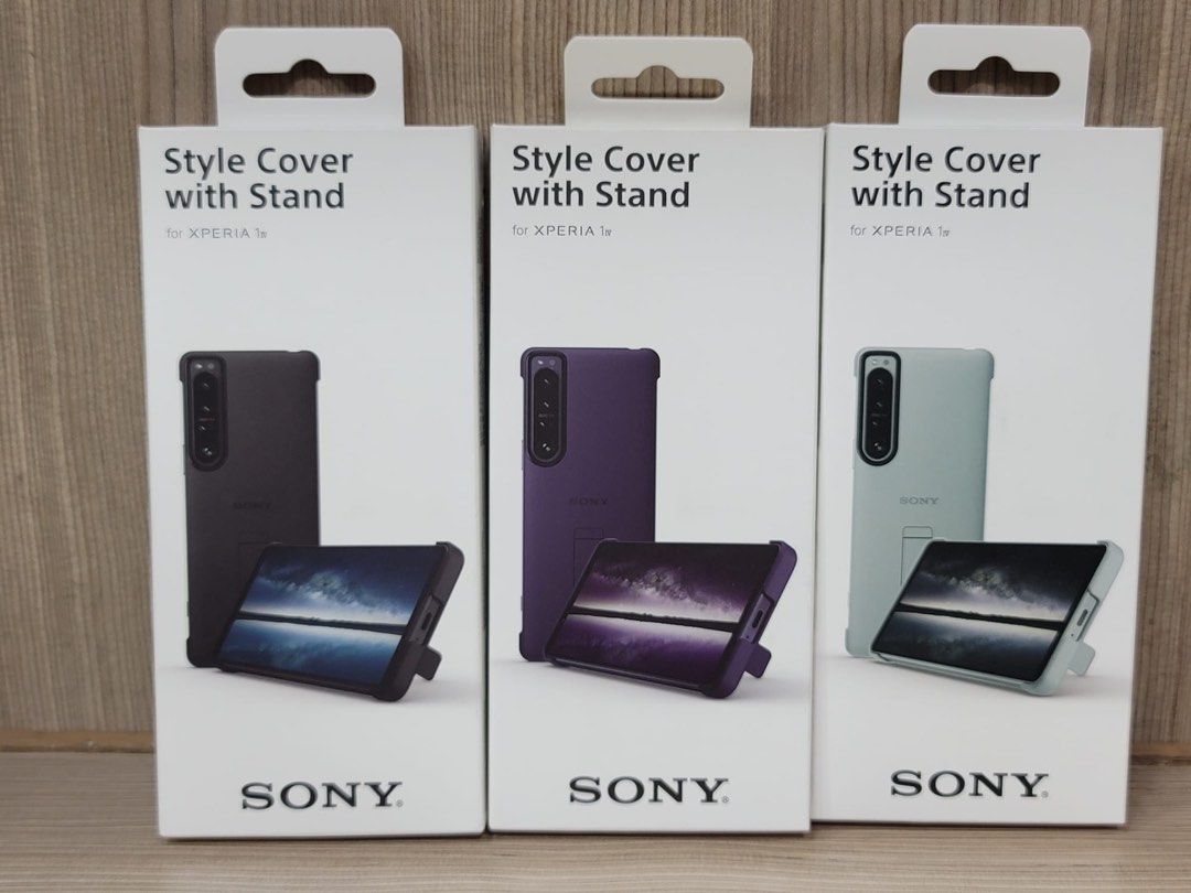 Sony xperia 1 iv style cover with stand XQZ-CBCT ( black / purple