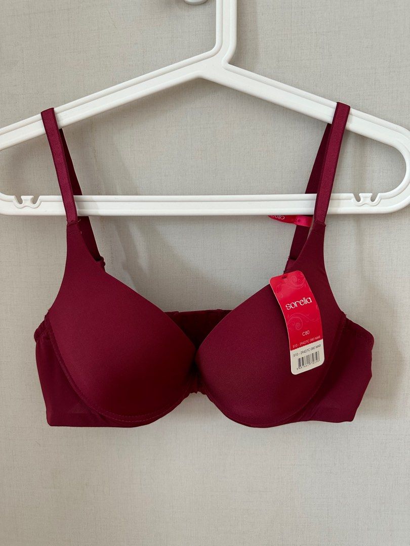 Sorella Maroon Bra, Women's Fashion, New Undergarments & Loungewear on