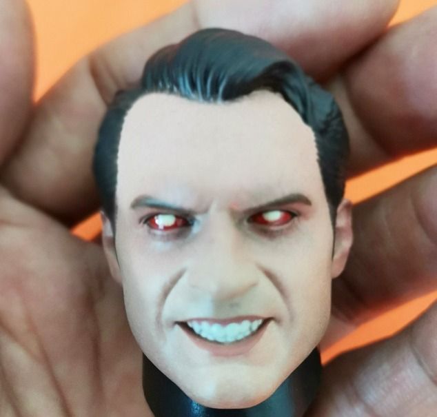 Superman Anger Face Head Sculpt Laser Effect LED LightUp Eyes Toy