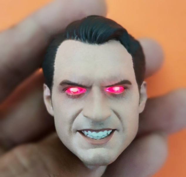 Superman Anger Face Head Sculpt Laser Effect LED LightUp Eyes Toy