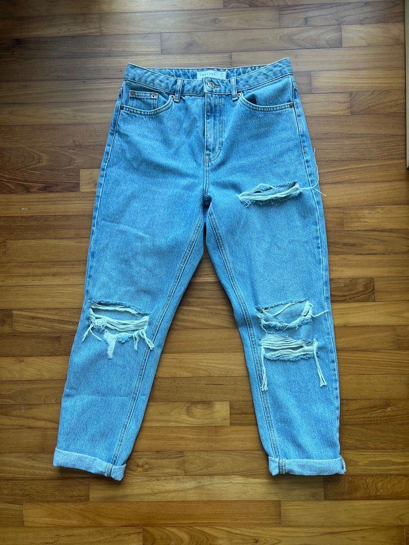 Topshop petite mom jeans top