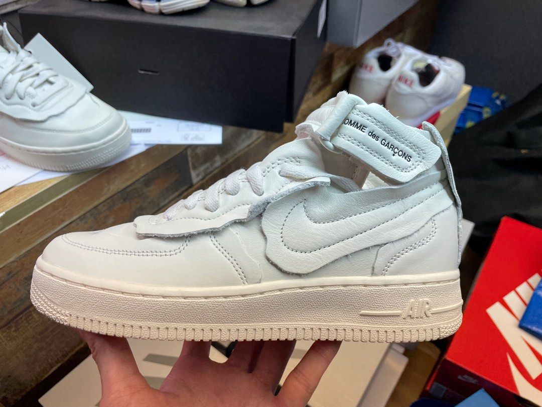 nike air force 1 mid comme des garcons white