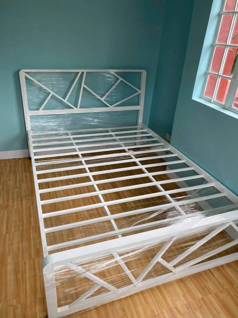 Used Double Size Bed Frame Tubular, Furniture & Home Living, Furniture