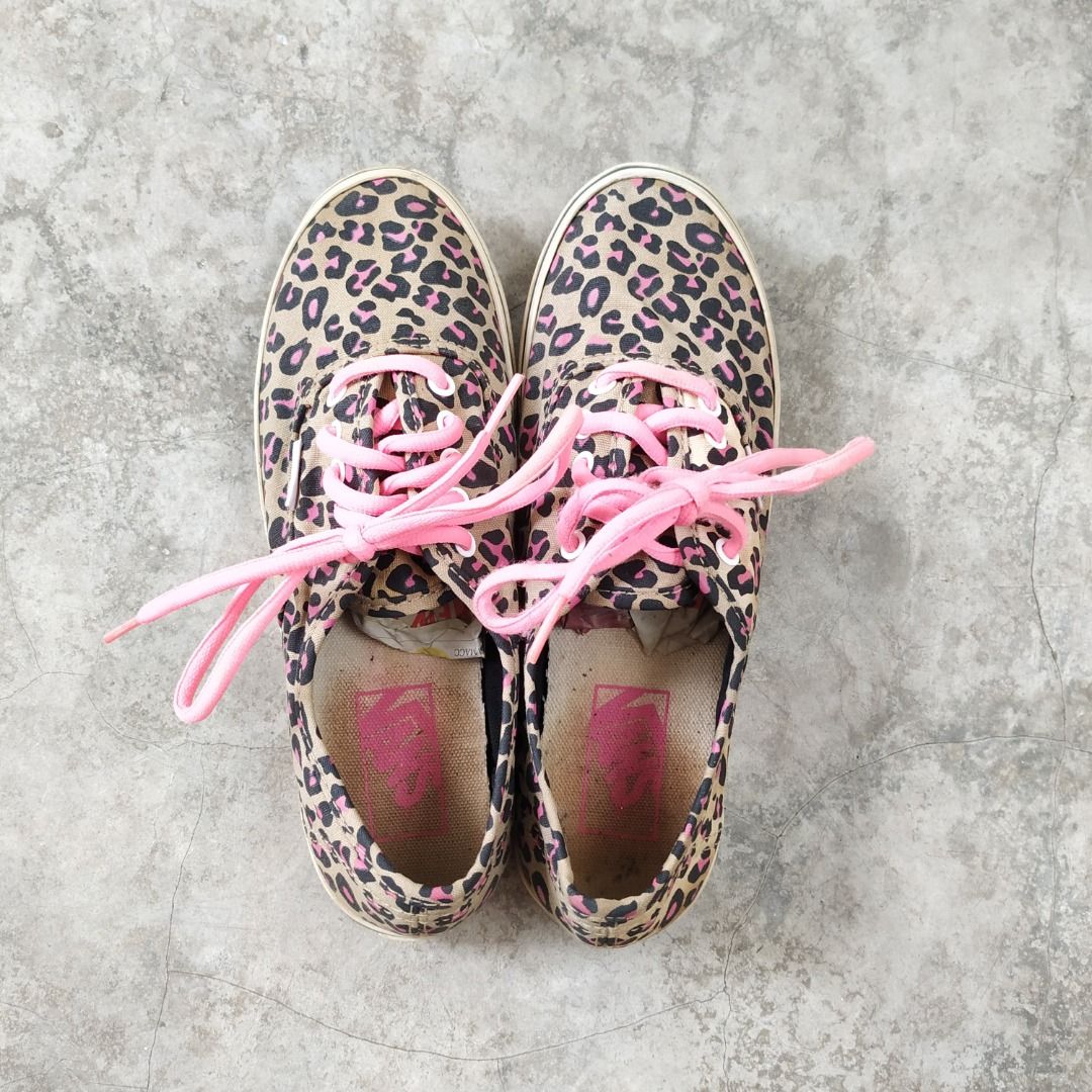 VANS WOMEN LEOPARD PRINT MODEL ERA 59 PINK LACE SNEAKERS SHOE FUNKY COOL SIZE MEN 5US SIZE WOMEN 6.5US