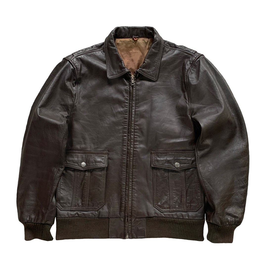 Vintage A2 Brown Flight Pilot Leather Jacket / Men's Leather Jacket ...