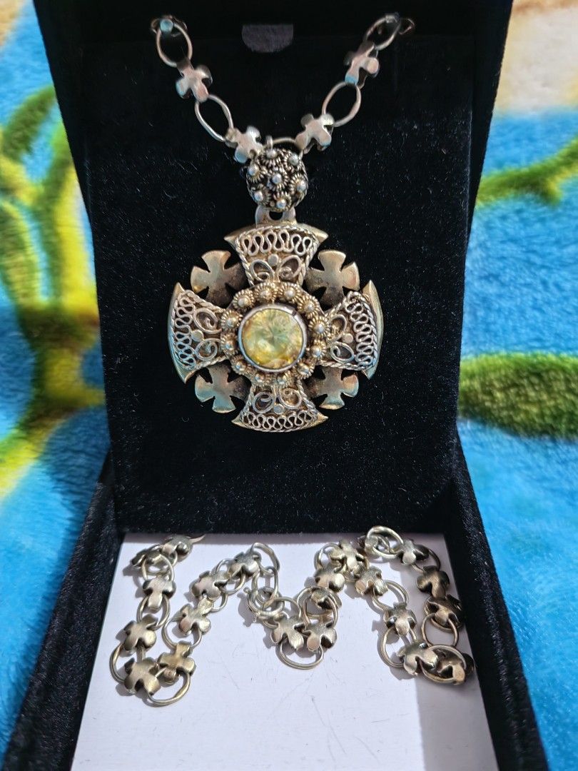 Vintage Gothic Cross Design (Category: Necklaces) located in Marikina City. Submitted by dlsctrading (Listing ID 1218346753, Image 3). Description: David's Cross Design. Tested silver. Center stone is Citrine. As it is vintage, there are minor flaws although hardly noticeable. A collector's hoard. Chance to own.. Free ship...