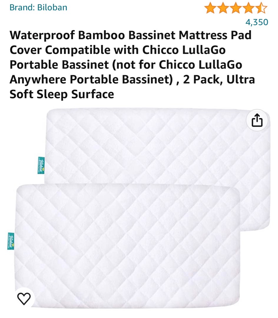 Waterproof Bamboo Mattress Pad 17 x33 4 Furniture Home Living