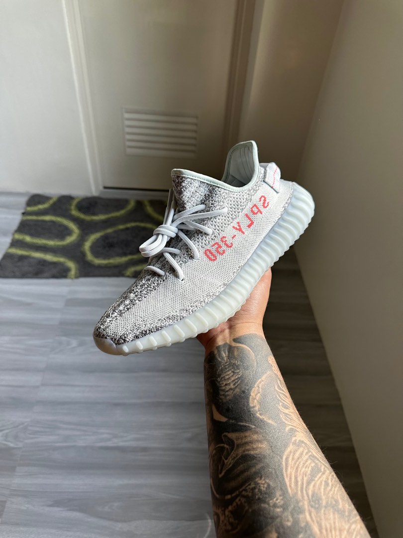 yeezy tan and blue
