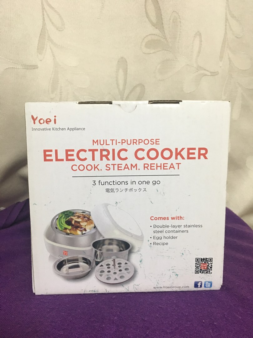 Yoei Electric Cooker cook steam reheat, TV & Home Appliances, Kitchen