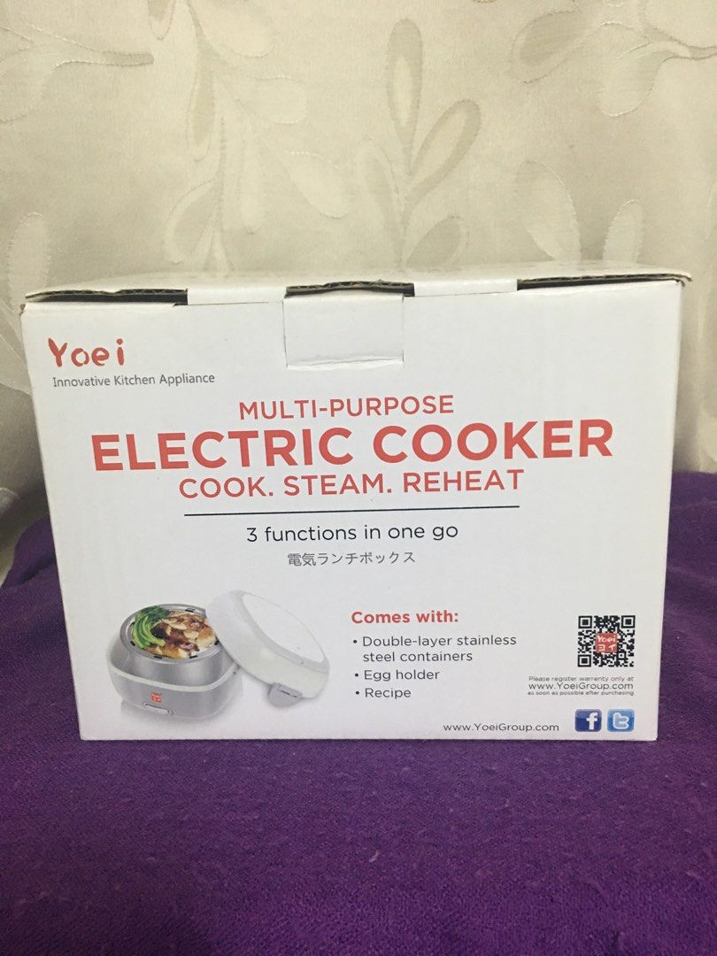 Yoei Electric Cooker cook steam reheat, TV & Home Appliances, Kitchen