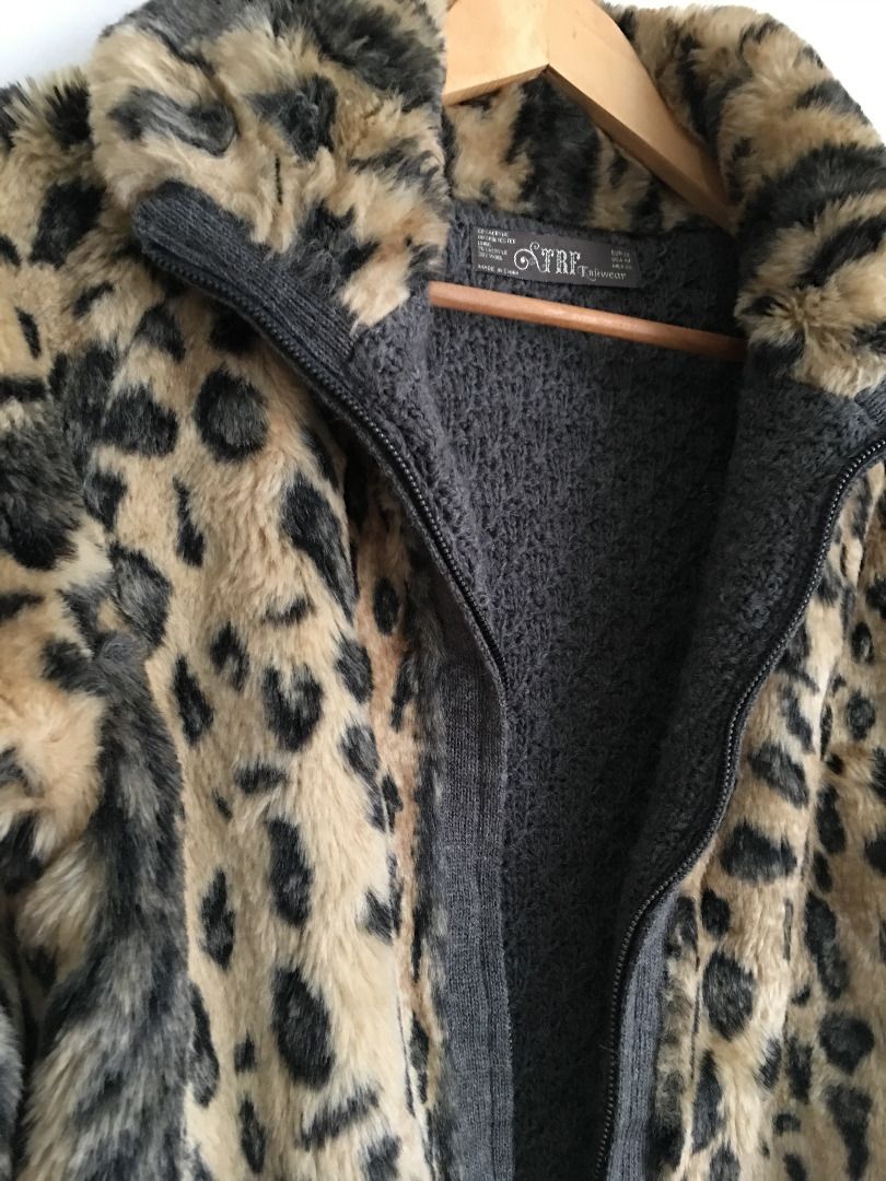 Faux fur leopard coat zara shop