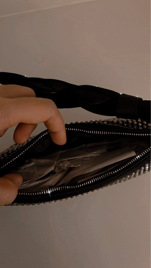 Zara rhinestones bag bnew with tab and paperbag, Women's Fashion, Bags