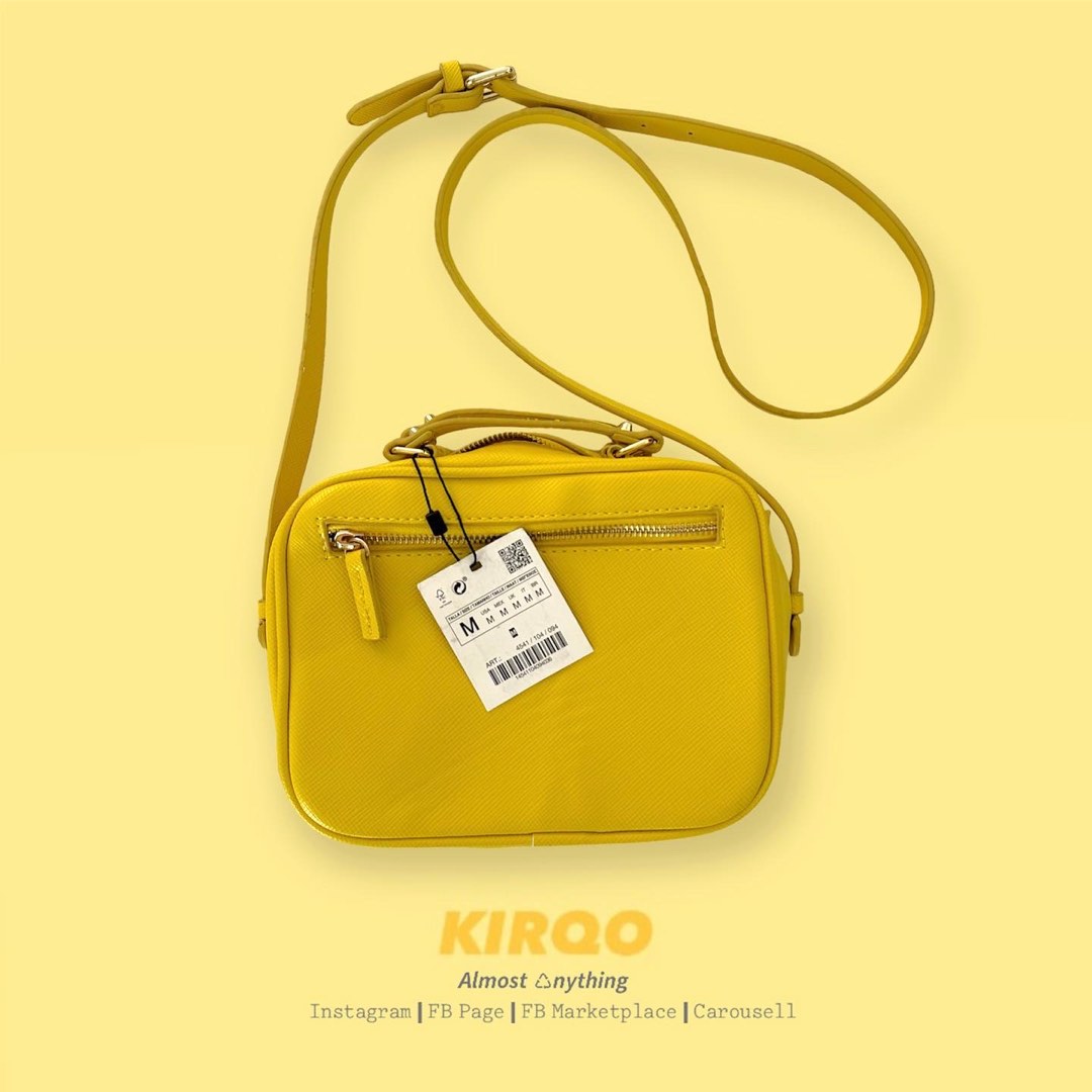 ZARA YELLOW SLING BAG Women’s, Women's Fashion, Bags & Wallets, Cross