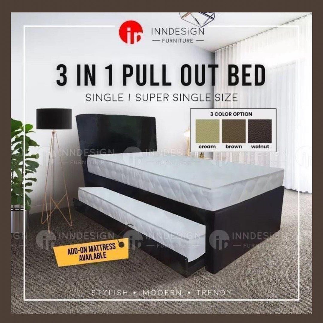 100 brand new single / super single bed with pull out bed / bedframe