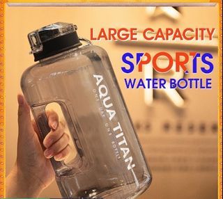3.7l Large Water Bottle Hydration With Motivational Time Marker Reminder
