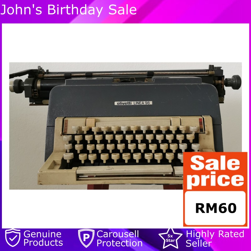 1970s Olivetti Linea 98 Typewriter, Hobbies & Toys ...