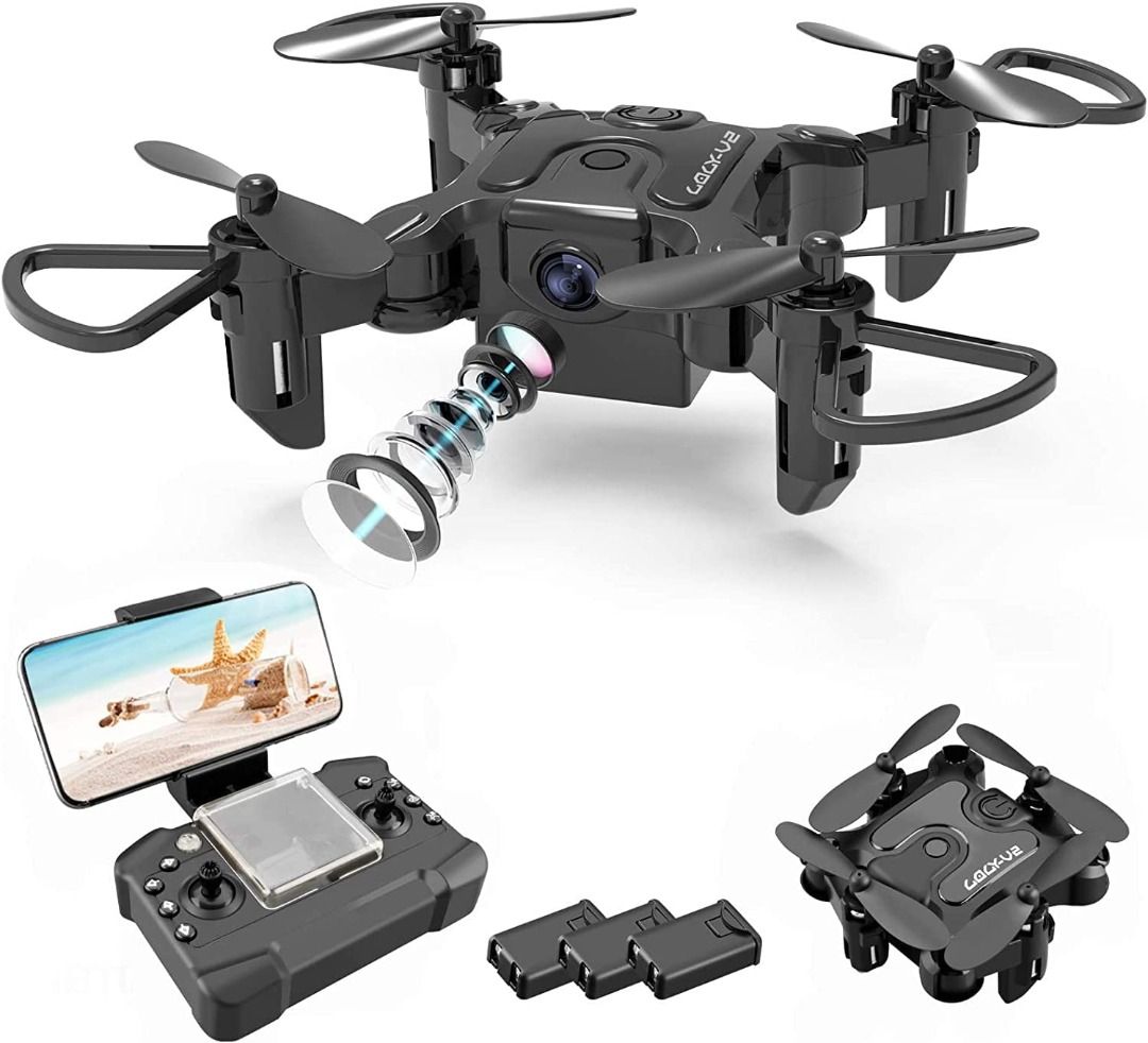 Drone with 4K Camera , Drones for adults, WiFi FPV RC Quadcopter with  Multiple Flight Modes, 3D Flip Foldable Mini Drones Toys Gifts for Kids