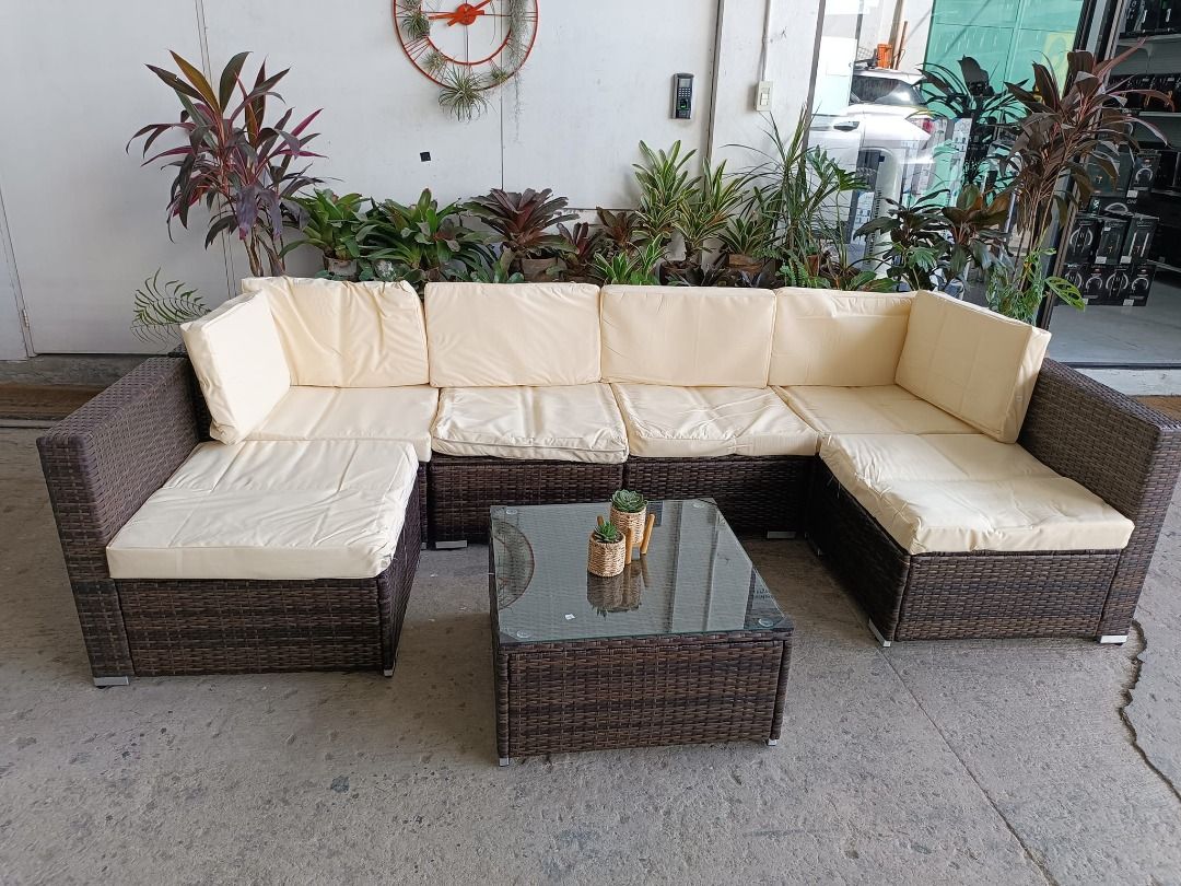 7PCS Wicker Sofa Set C (Category: Sofas) located in Muntinlupa City. Submitted by aussiesurplus (Listing ID 1221728172, Image 2). Description: 7PCS Wicker Sofa Set C 22500 Synthetic rattan .