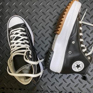 [9.5成新］Converse 荔枝皮革 鋸齒 高筒鞋 UK7.5 
