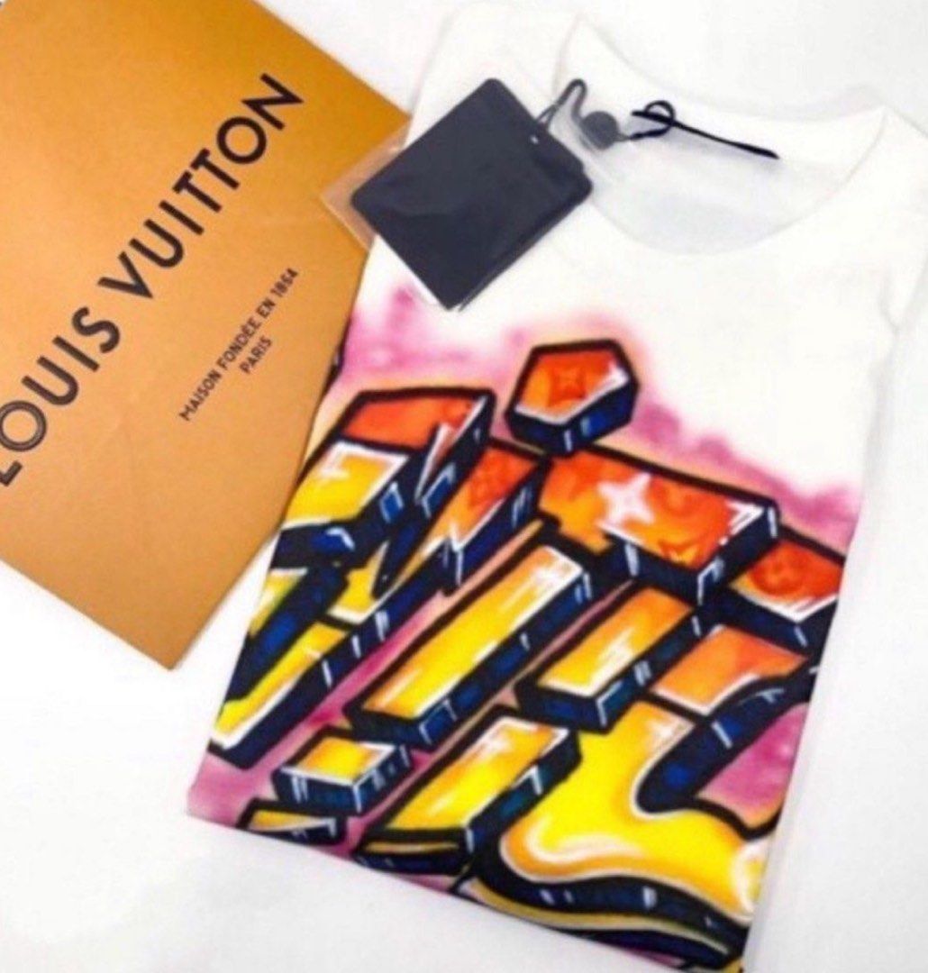 🆕 AUTHENTIC LV 3D GRAFFITI EMBROIDERED TEE, Luxury, Apparel on Carousell