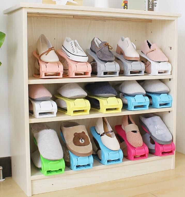 Adjustable Shoe Rack Shoe Organizer Double-Wide Shoes storage Home