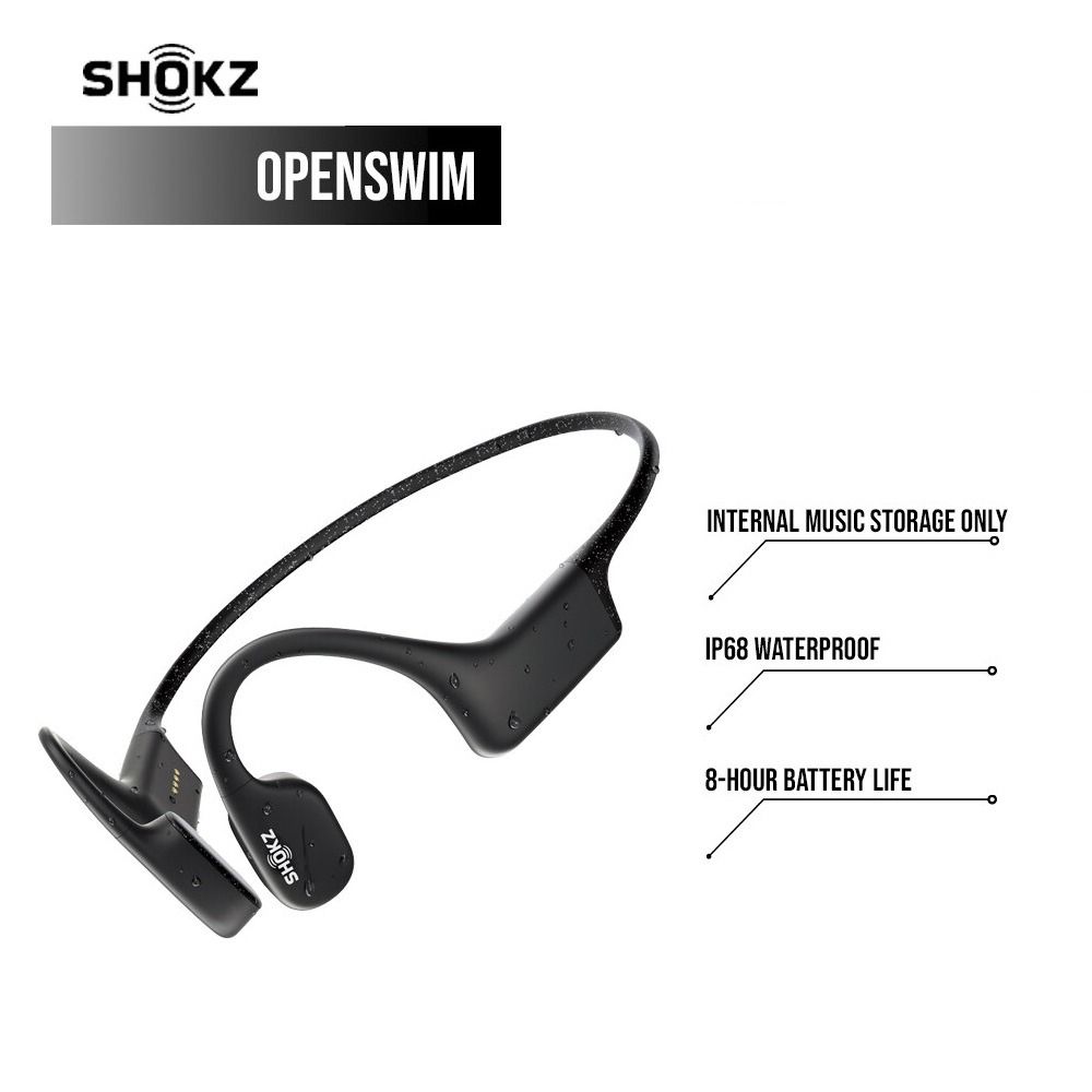 Aftershokz Wireless Headphones - OpenSwim - Black