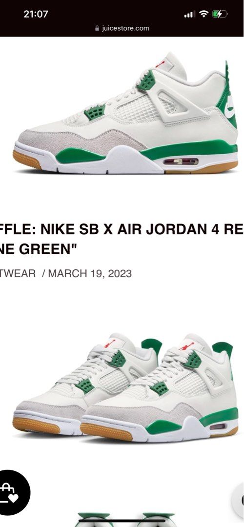 AIR JORDAN 4 SB PINE GREEN Carousell