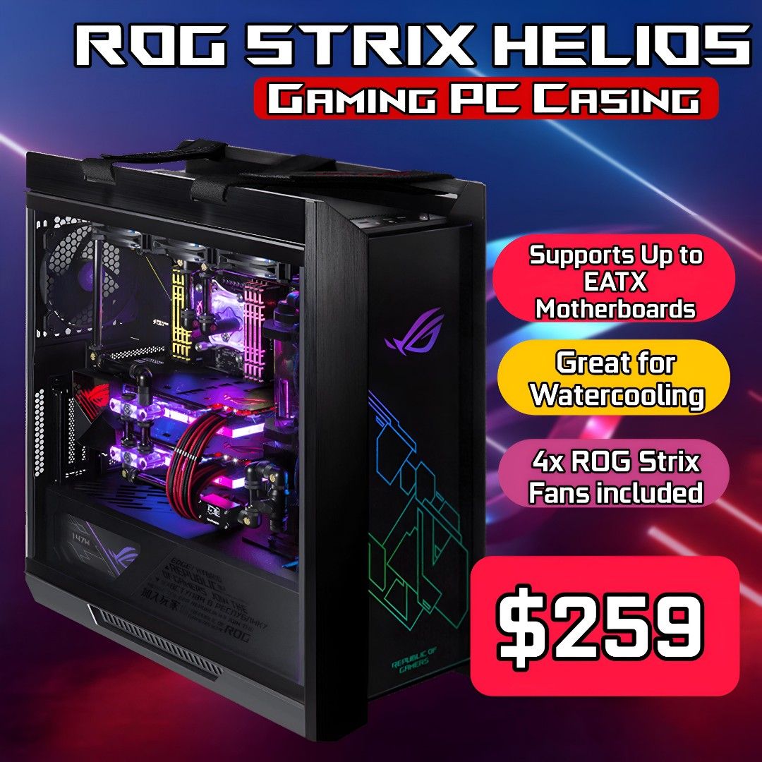 ASUS ROG STRIX Helios Gaming PC Case, Computers & Tech, Parts