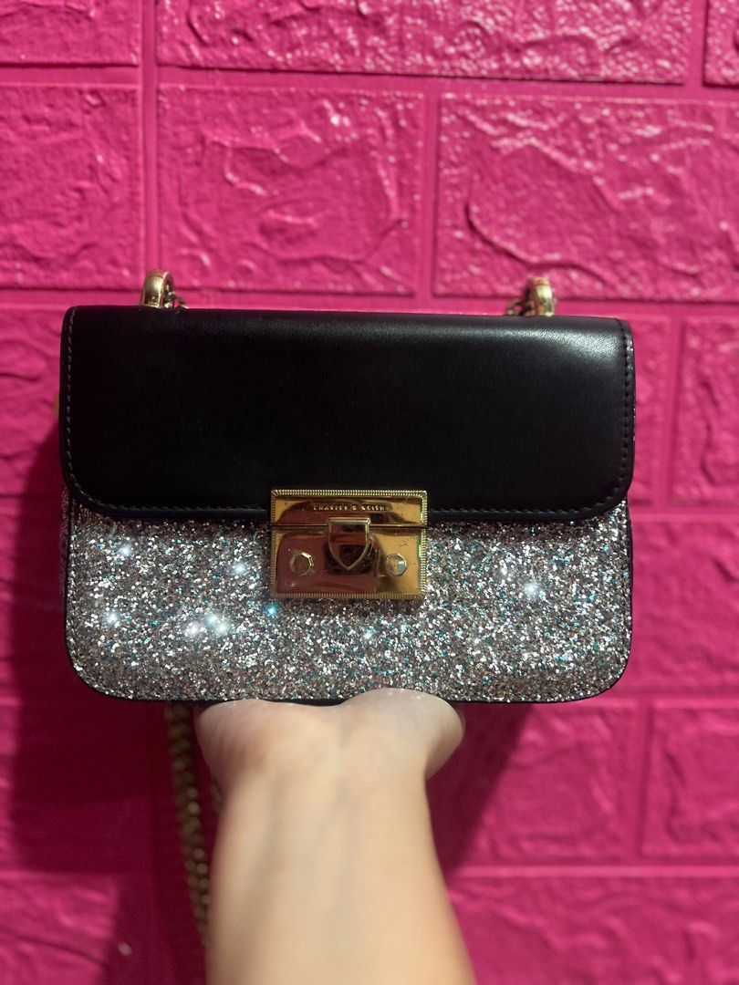 Charles and keith glitter sling bag shop