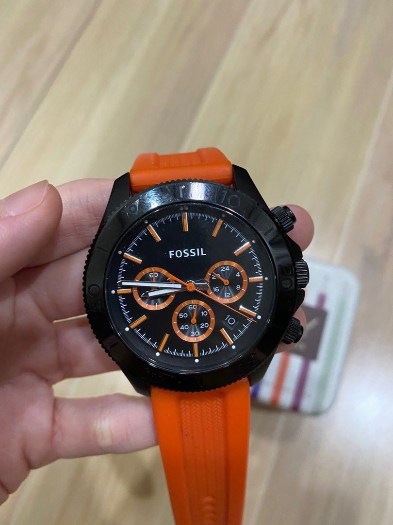 Authentic Fossil Watch Orange Men s Fashion Watches