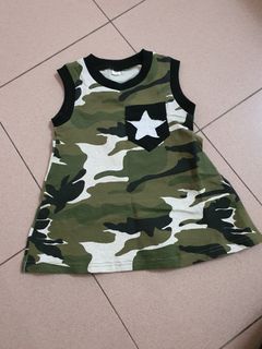 Baby girl army sleeveless dress