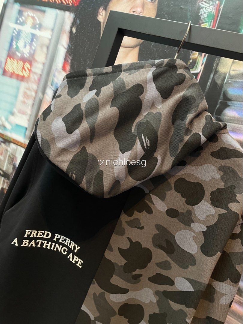 BAPE X FRED PERRY COLOR CAMO ZIP HOODIE