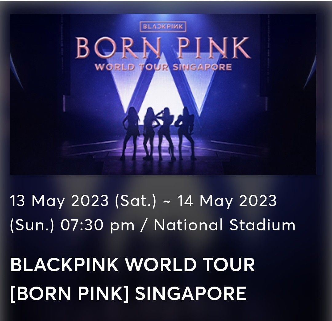 BLACKPINK WORLD TOUR [BORN PINK] SINGAPORE, Tickets & Vouchers, Event