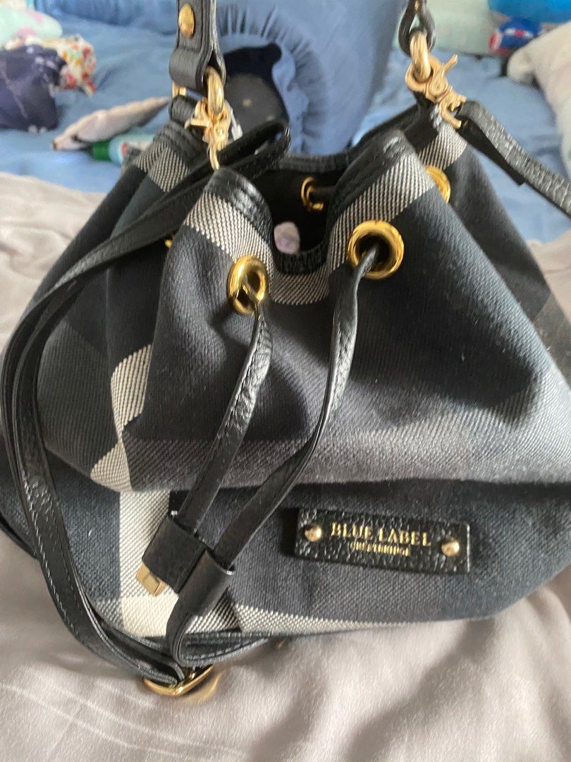 Blue label bucket bag