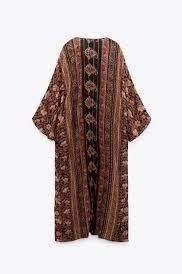 BNWT Zara Printed kaftan with long sleeves & Metallic thread