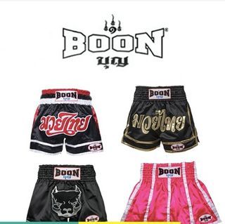 Boon Muay Thai Classic Shorts Boxing Shorts Size S M L XL XXL 3XL 4XL Original Male and Female Pink black red Shorts Muay Thai Brand New