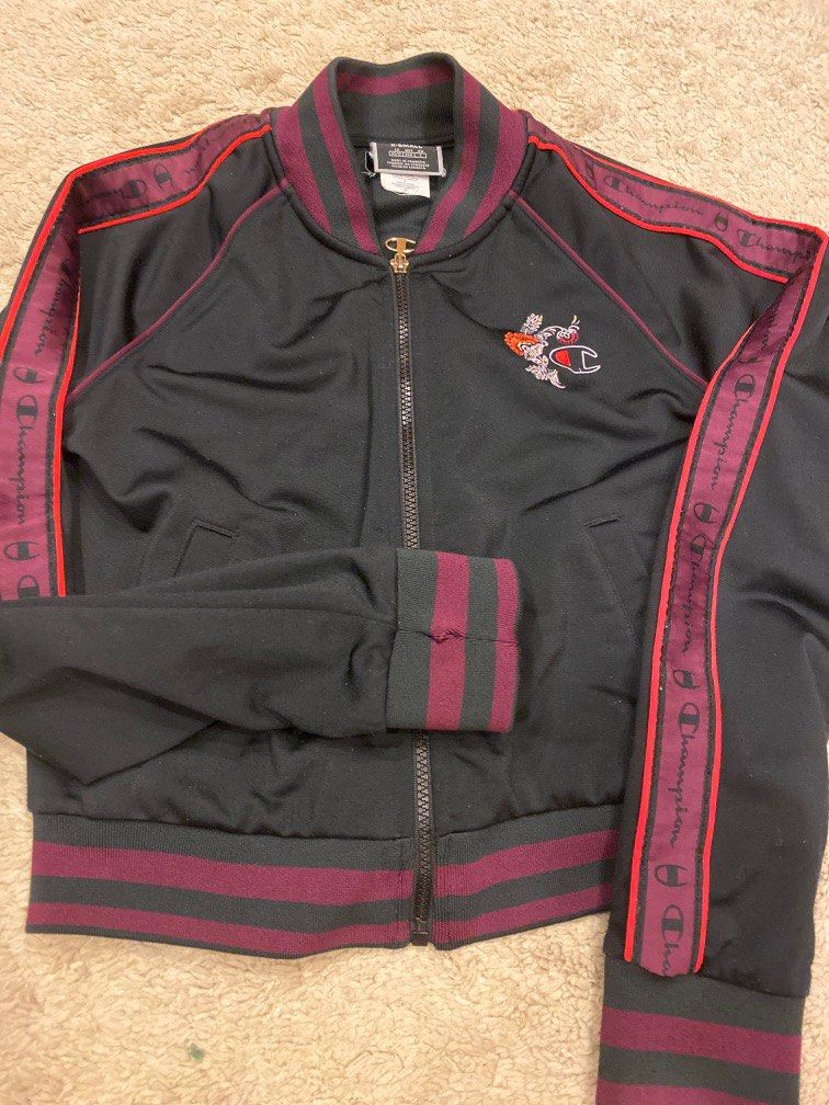 Red champion bomber jacket sale