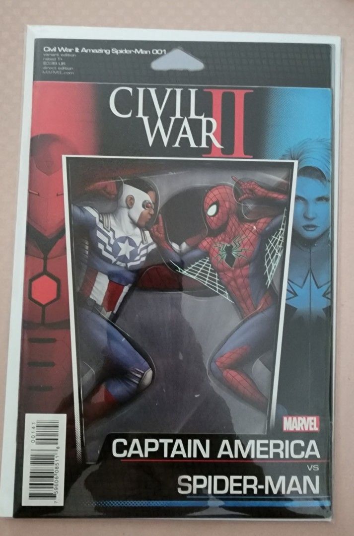 Civil War 2 . Amazing Spiderman 001. Marvel comic book. Captain America vs.  Spiderman, Hobbies & Toys, Books & Magazines, Comics & Manga on Carousell
