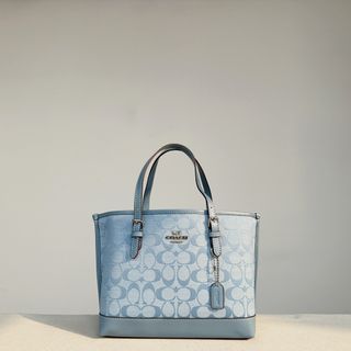 Coach Signature Mollie 25 Tote Sky Blue