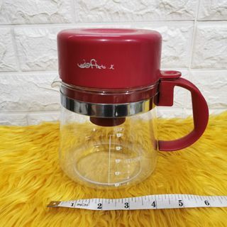 Coffee drip glass pitcher, red
