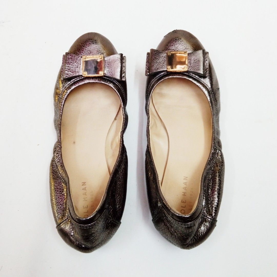 Cole Haan Tali Silver Metallic Ballet Flats us5