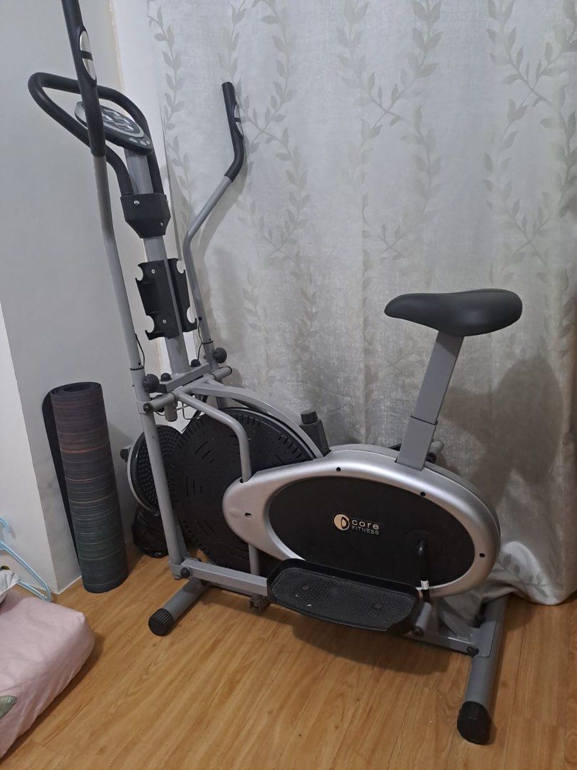 Toby s Sports Core Stationary Fitness Elliptical Exercise Bike w Free Batteries