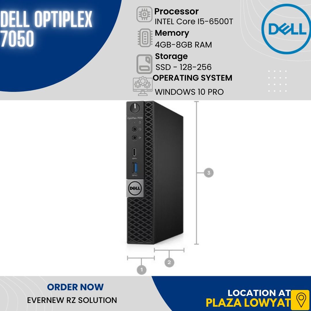 DELL OPTIPLEX 7050 TINY PC | i5-6500T @ 2.5 GHz | 4GB RAM DDR4 UP