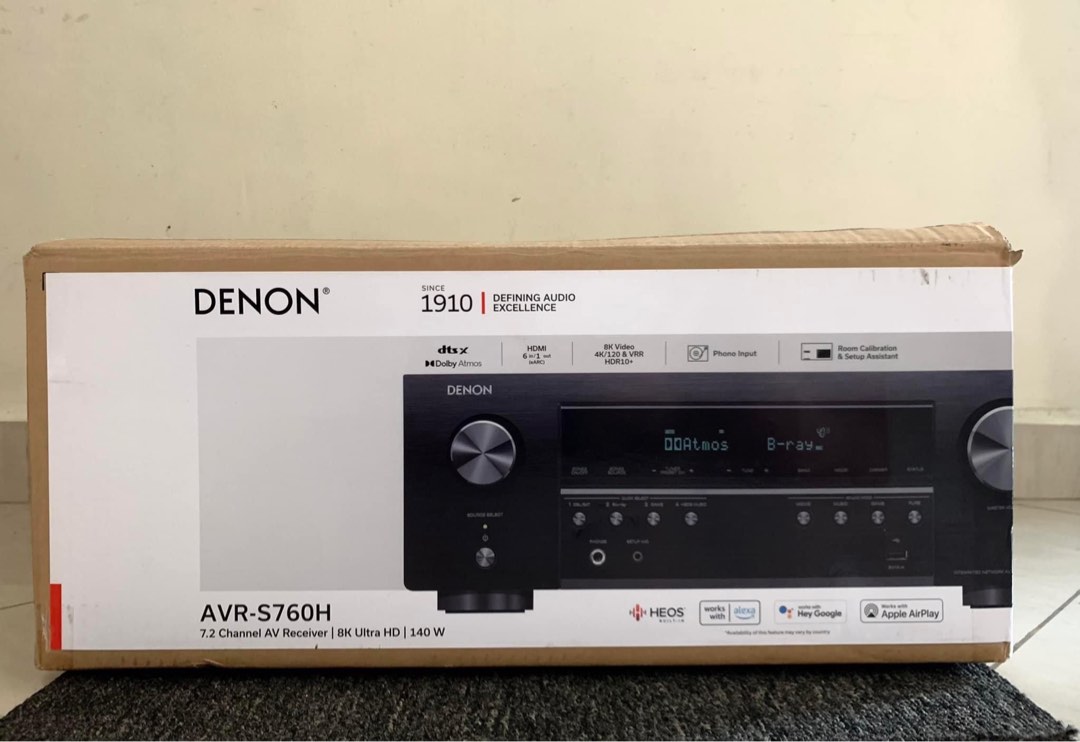 Denon AVRS760H 7.2Ch 8K Dolby Atmos HEOS builtin WiFi BT Voice